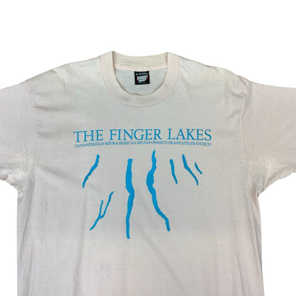 VTG 90S SCREEN STARS THE FINGER LAKES SINGLE STITCH PINK GRAPHIC T SHIRT XL