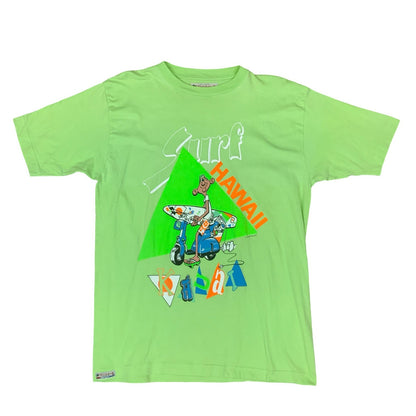 VTG 90S SHIRT GALLERY GREEN SURF HAWAII GRAPHIC TEE VESPA SCOOTER  XL