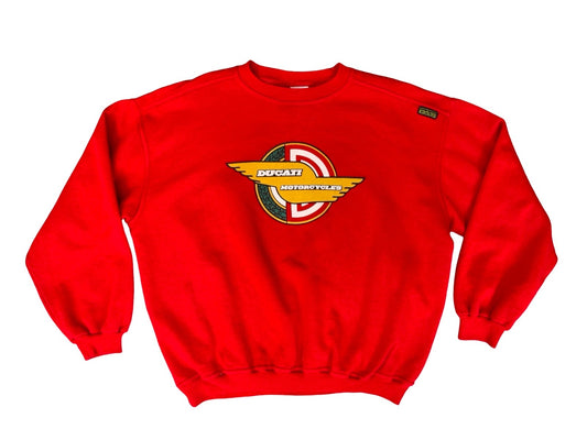 VTG 90s GENUINE LICENCED ITALIAN DUCATI MOTORCYCLES REVERSE SWEATSHIRT XL