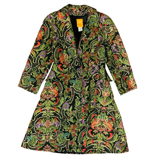 90s 'CHRISTIAN LACROIX' COUTURE COLOURFUL EMBROIDERED EVENING COAT UK 8