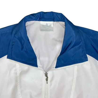 VTG 90s 'ADIDAS STEFFI GRAF' BLUE WHITE FLOWER WOMENS TRACK WINDBREAKER JACKET