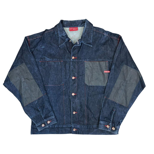 VTG RARE PLATINUM RUBY BLUE EMBROIDERED FAT ALBERT AND THE GANG DENIM JACKET 3XL