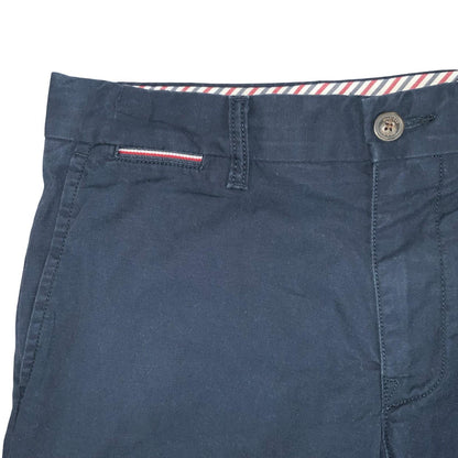 VTG 90s 00s 'TOMMY HILFIGER' BROOKLYN COTTON NAVY BLUE PREPPY CHINO SHORTS SMALL