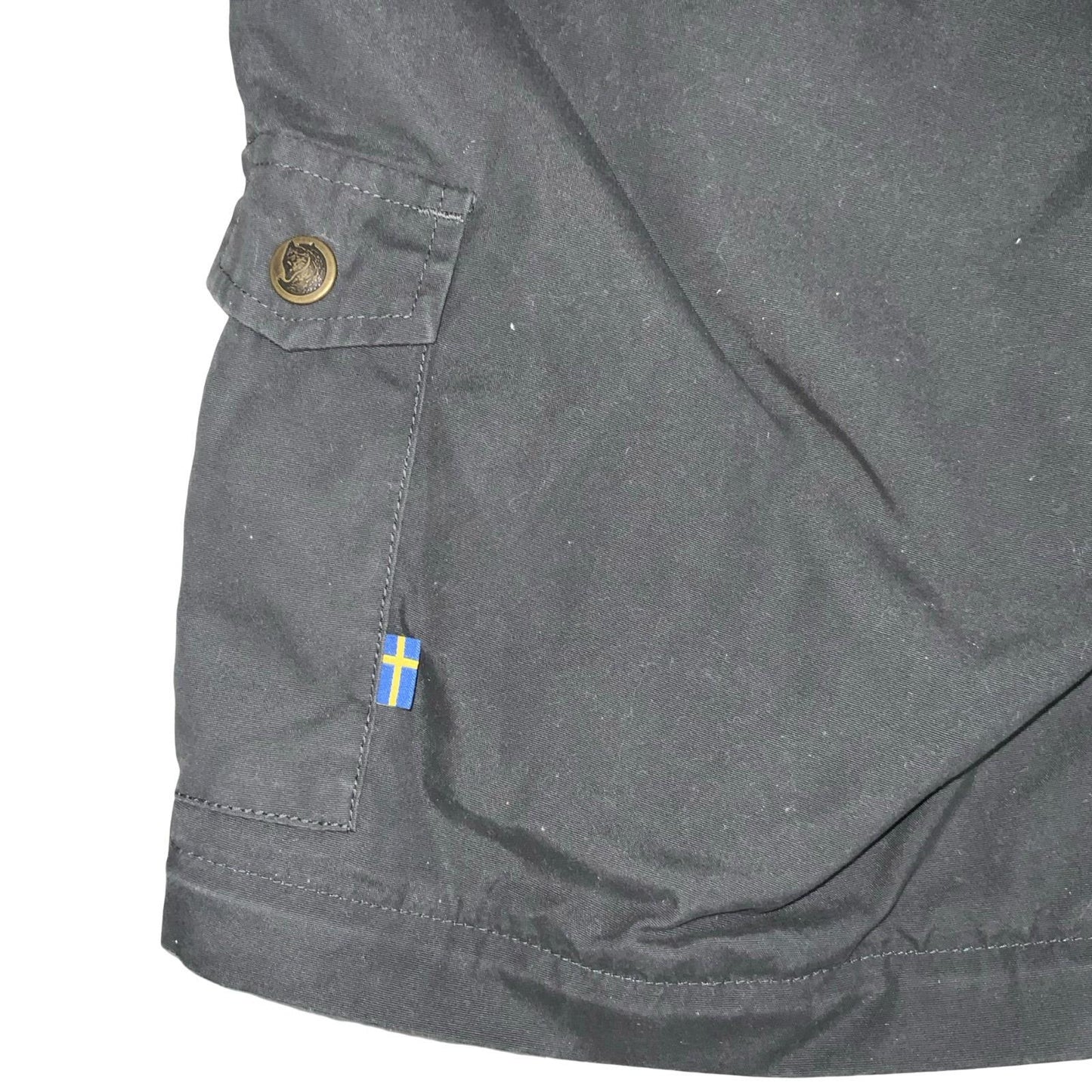 VTG 00s 'FJÄLLRÄVEN' KHAKI GREY GREEN CARGO COMBAT WOMEN'S SHORTS MED LARGE