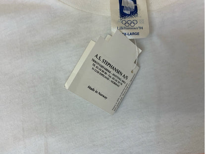 DEADSTOCK TAGGED VTG 90s LILLEHAMMER 94 OLYMPICS SINGLE STITCH T SHIRT NORWAY XL