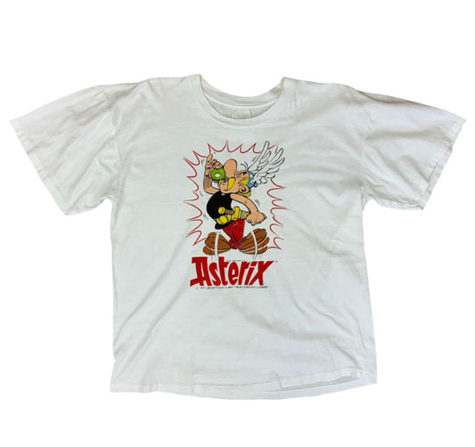 VTG 1990 90s WHITE ASTERIX CARTOON SINGLE STITCH T SHIRT M 40