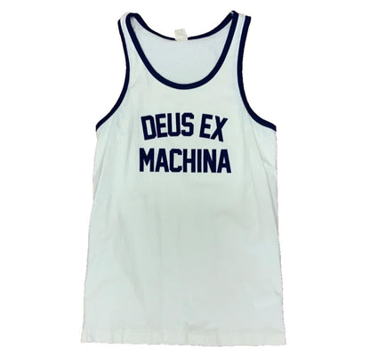 VTG STYLE DEUS EX MACHINA FLOCK PRINT RINGER VEST T SHIRT CHOPPER BIKER S