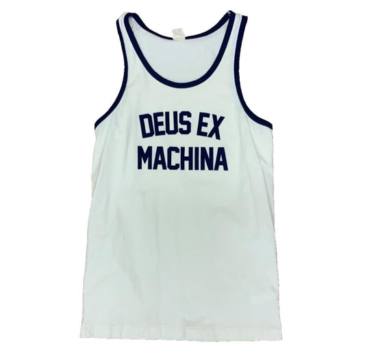 VTG STYLE DEUS EX MACHINA FLOCK PRINT RINGER VEST T SHIRT CHOPPER BIKER S
