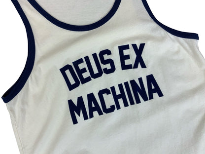 VTG STYLE DEUS EX MACHINA FLOCK PRINT RINGER VEST T SHIRT CHOPPER BIKER S