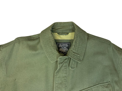 VTG USN US NAVY WILKER IND HEAVY COTTON TWILL 3 POCKET DECK JACKET TALON ZIP S