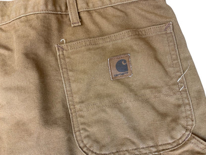 CARHARTT TAN DUCK CANVAS RELAXED DUNGAREE FIT STRAIGHT CARPENTER JEANS 42W 32L