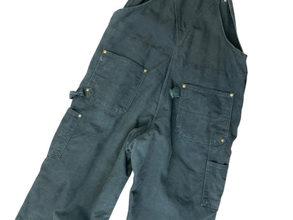 CARHARTT BLACK DUCK CANVAS QUILT LINED DUNGAREES CARPENTER USA WORKWEAR 32W 29L