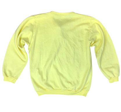 VTG 70s 80s SNOOPY PEANUTS WINTER BOWLING SWEATSHIRT LEMON YELLOW SCHULZ S