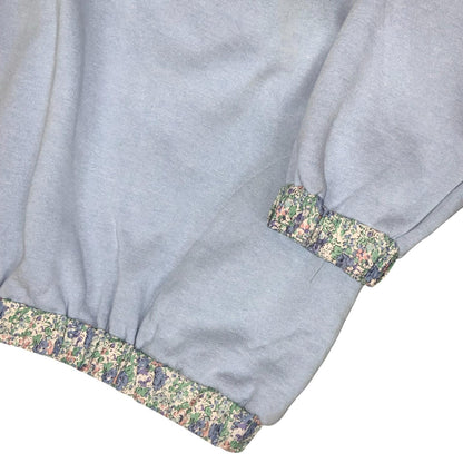 VTG 80s 'CACHAREL' LIGHT BLUE FLORAL CHIC CASUAL PULL-OVER SWEATSHIRT  UK 14/ 16