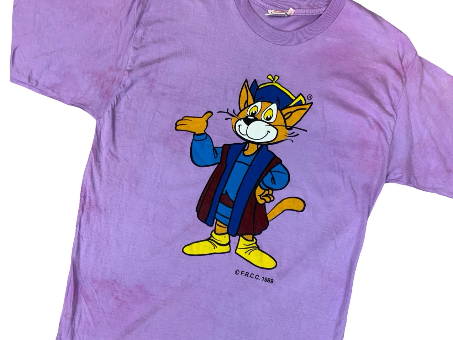 VTG 1989 ITALIAN SINGLE STITCH GATTO CRISTOFORO MASCOT EXPO GENOA T SHIRT XS