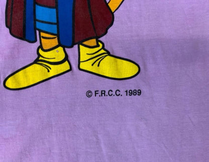 VTG 1989 ITALIAN SINGLE STITCH GATTO CRISTOFORO MASCOT EXPO GENOA T SHIRT XS