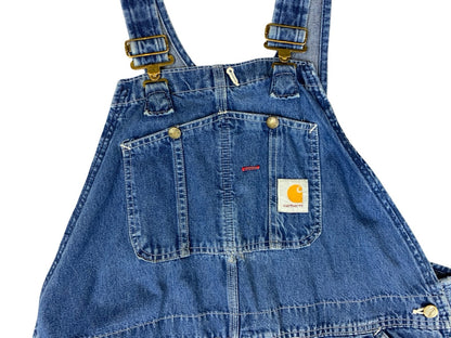 VTG CARHARTT DENIM DUNGAREES CARPENTER USA WORKWEAR ROCKABILLY HILLBILLY 38W 30L