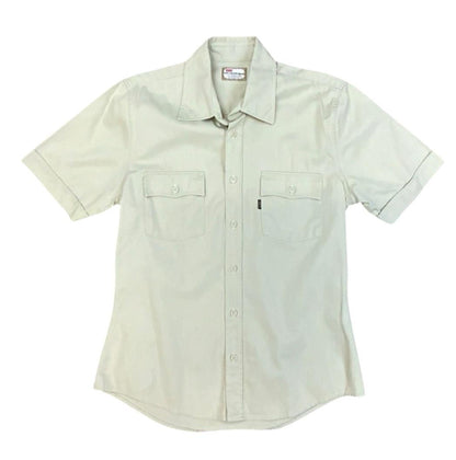 VTG LEVIS BLACK & GOLD TAB STA-PREST BEIGE SHORT SLEEVE COTTON SAFARI SHIRT