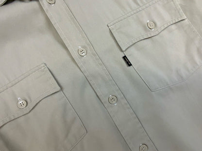 VTG LEVIS BLACK & GOLD TAB STA-PREST BEIGE SHORT SLEEVE COTTON SAFARI SHIRT