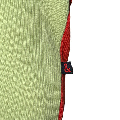 VTG y2k 'DOLCE & GABBANA' D&G RED GREEN TURTLE NECK KNITTED SLEEVELESS TOP SMALL