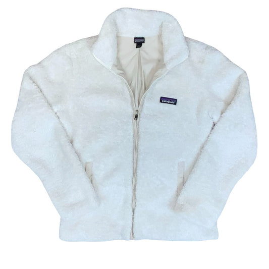 VTG 90s 'PATAGONIA' WHITE TEDDY FLEECE ZIP-UP FULLY LINED HIKING JACKET S 8/10