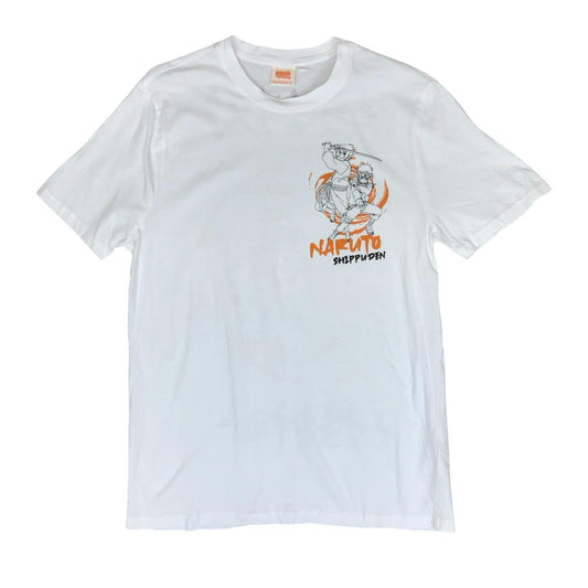'NARUTO SHIPPUDEN' WHITE ORANGE GRAPHIC MANGA ANIME SHORT SLEEVED T-SHIRT M