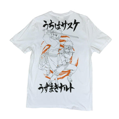 'NARUTO SHIPPUDEN' WHITE ORANGE GRAPHIC MANGA ANIME SHORT SLEEVED T-SHIRT M