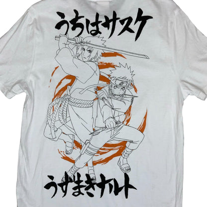 'NARUTO SHIPPUDEN' WHITE ORANGE GRAPHIC MANGA ANIME SHORT SLEEVED T-SHIRT M
