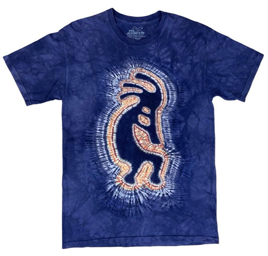 THE MOUNTAIN TIE DYE KOKO KOKOPELLI HOPI NATIVE AMERICAN INDIAN T SHIRT MEDIUM