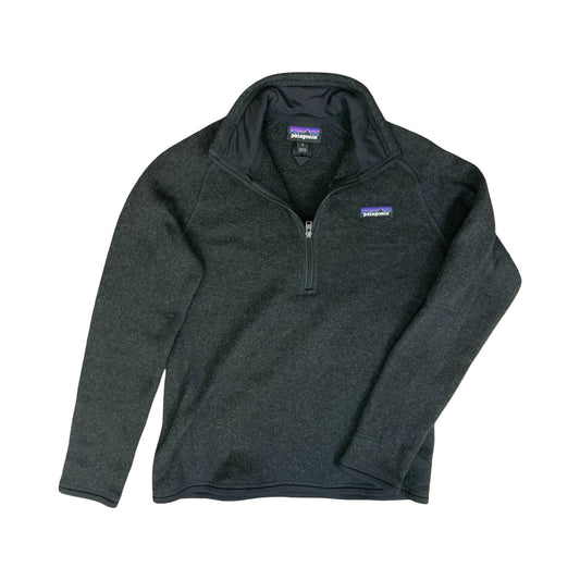 VTG 90s 00s PATAGONIA BLACK 1/4 ZIP HIKING THERMAL WINTER FLEECE PULLOVER SMALL