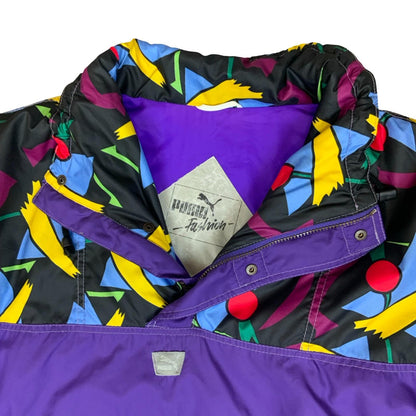 VTG 90s 'PUMA' FASHION PURPLE GEOMETRIC PULLOVER PADDED SHELL WINDBREAKER 2XL