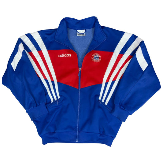 VTG  1995-96 'ADIDAS' BLUE WHITE RED BAYERN MUNICH ZIP-UP TRACK JACKET MED