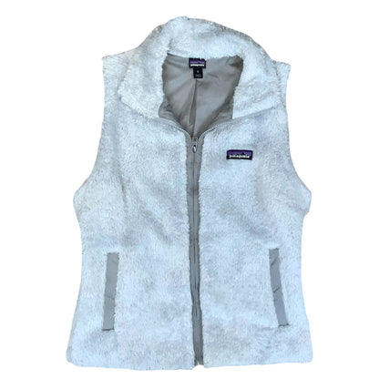 VTG 90s 'PATAGONIA' WHITE SLEEVELESS ZIP-UP TEDDY FLEECE GILET BODY WARMER S 8
