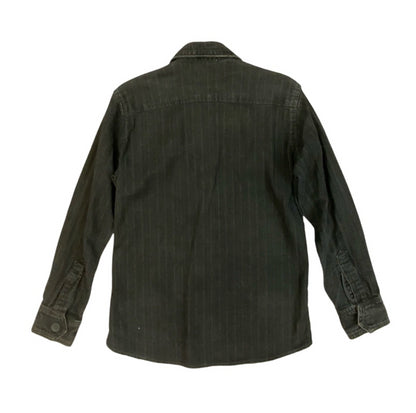VTG LEVIS MOVIN ON HERRINGBONE & PINSTRIPE DENIM JACKET FADED BLACK XS