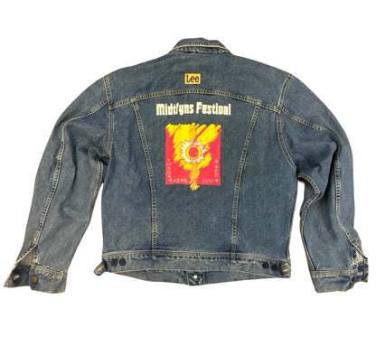 RARE VTG 1994 MIDTFYNS FESTIVAL DENMARK LEE RIDERS K503 DENIM CREW JACKET XL