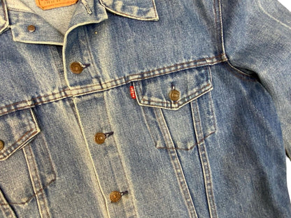 RARE VTG 1970s LEVIS TYPE 3 TRUCKER DENIM JACKET BLUE FADES XL