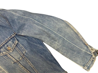 RARE VTG 1970s LEVIS TYPE 3 TRUCKER DENIM JACKET BLUE FADES XL