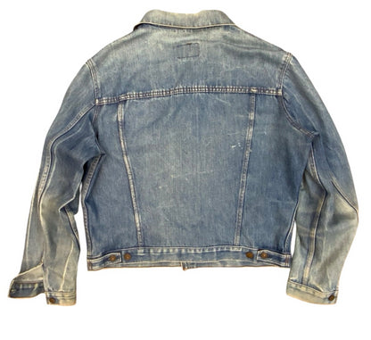 RARE VTG 1970s LEVIS TYPE 3 TRUCKER DENIM JACKET BLUE FADES XL