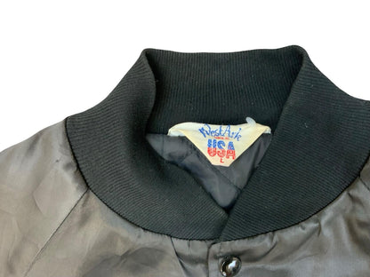 VTG USA 80s WHITIER ELKS  CLUB LODGE CA SILKY COACH VARSITY JACKET FRAT MASONS L