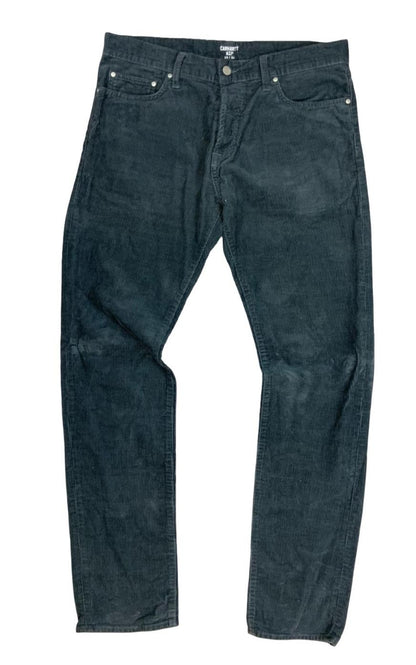 CARHARTT WIP KLONDIKE PANT GREY CORDUROY JEANS TROUSERS 33W 34L