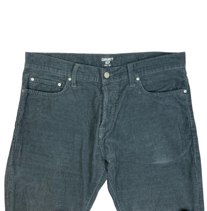 CARHARTT WIP KLONDIKE PANT GREY CORDUROY JEANS TROUSERS 33W 34L