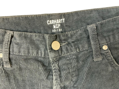 CARHARTT WIP KLONDIKE PANT GREY CORDUROY JEANS TROUSERS 33W 34L