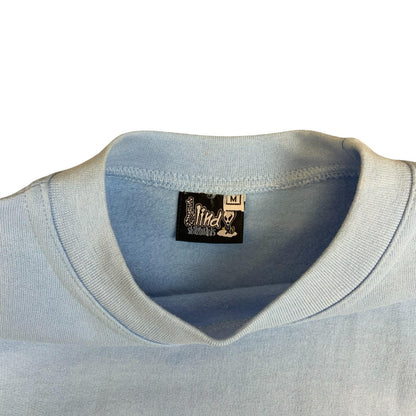 Y2K Blind Skateboards Shroom Alien Baby Blue Crewneck Sweater Embroidered Med