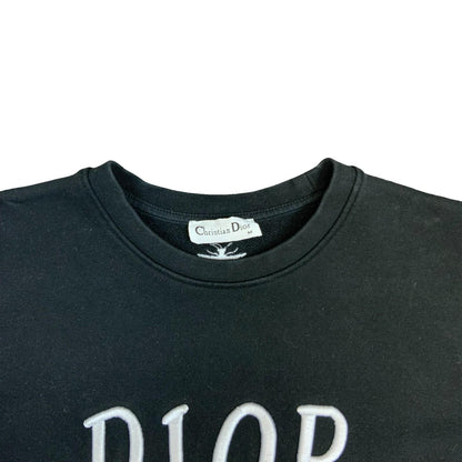 Y2K Designer Christian Dior Black Crewneck Sweater Jumper Dior Spell-Out Medium