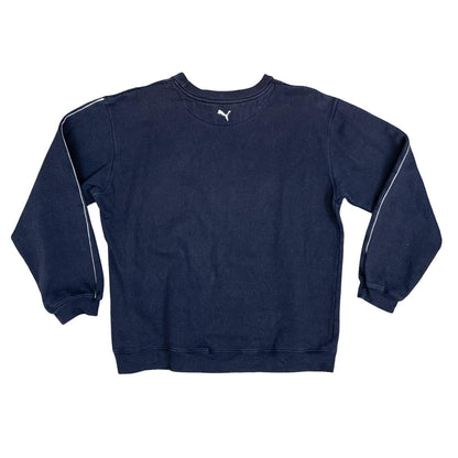 Vintage 90s Puma Sportswear Navy Logo Sweater Crewneck Jumper Pull-Over Large