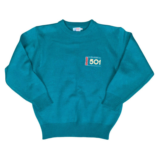 VTG 'LEVI'S' AUTHENTIC WESTERN WEAR 501 LOGO TEAL GREEN PULLOVER SWEATSHIRT L