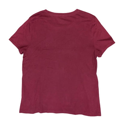 00s 'TOMMY HILFIGER' BURGUNDY RED LOGO SHORT SLEEVE CASUAL SPORT T-SHIRT S M