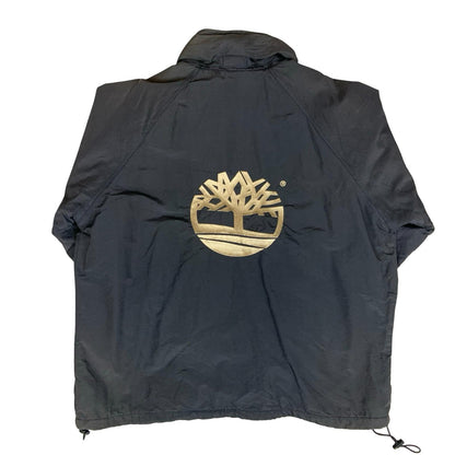 90s 'TIMBERLAND' WEATHER-GEAR BLUE FLEECE LINED WINDBREAKER OUTDOOR COAT 3XL
