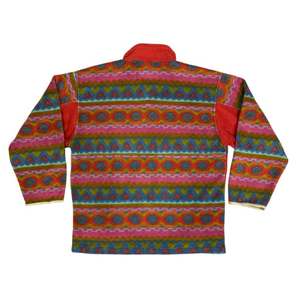 Vintage 90s Polartec Sci Club Zanica Button-Up Multi-Coloured AOP Fleece Medium