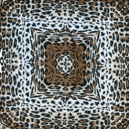 VTG 90s BROWN BEIGE TIGER ANIMAL PRINT NECKERCHIEF BANDANNA SQUARE SCARF